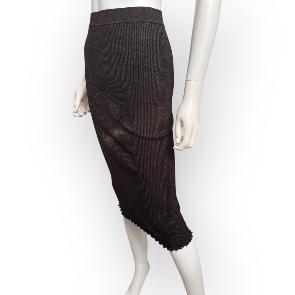 ALEXANDER WANG $385 Retail Brown Ribbed Knit Maxi Skirt, Size Small - Picture 5 of 14